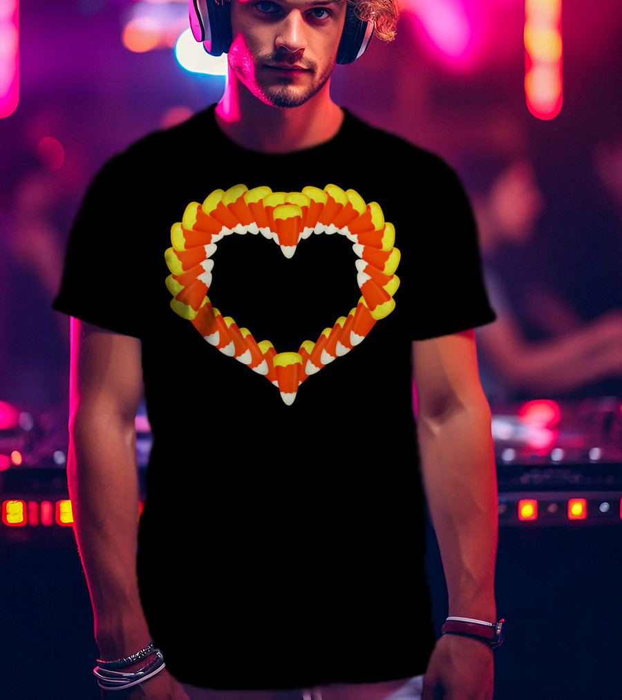Heart Of Halloween Candy Corn Trick Or Treat T-Shirt