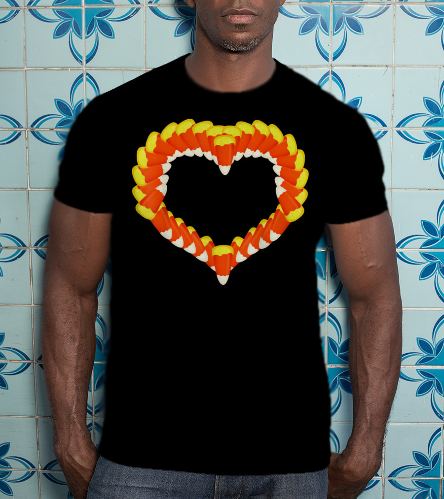Heart Of Halloween Candy Corn Trick Or Treat T-Shirt