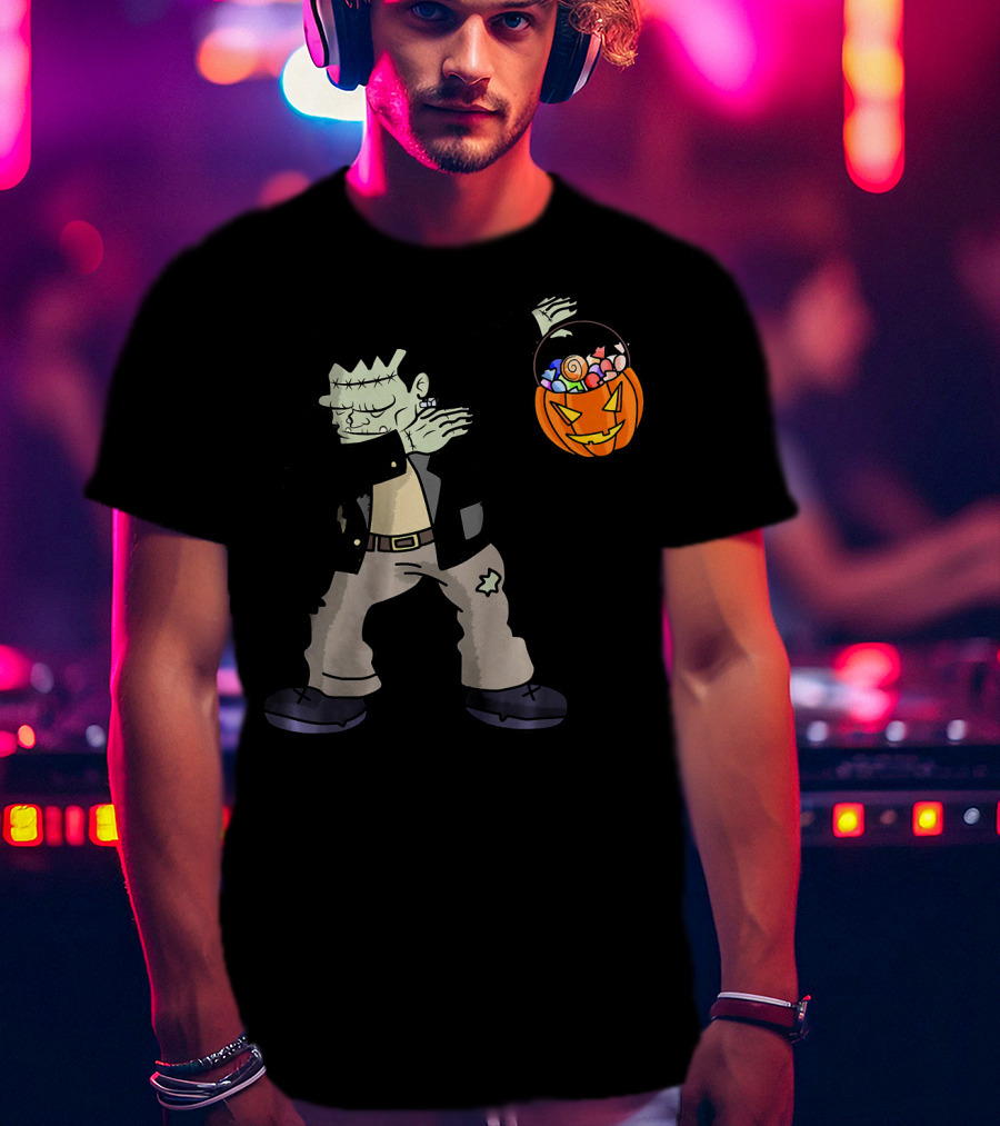 Happy Daboween Frankenstein Dab Candy Bucket T-Shirt
