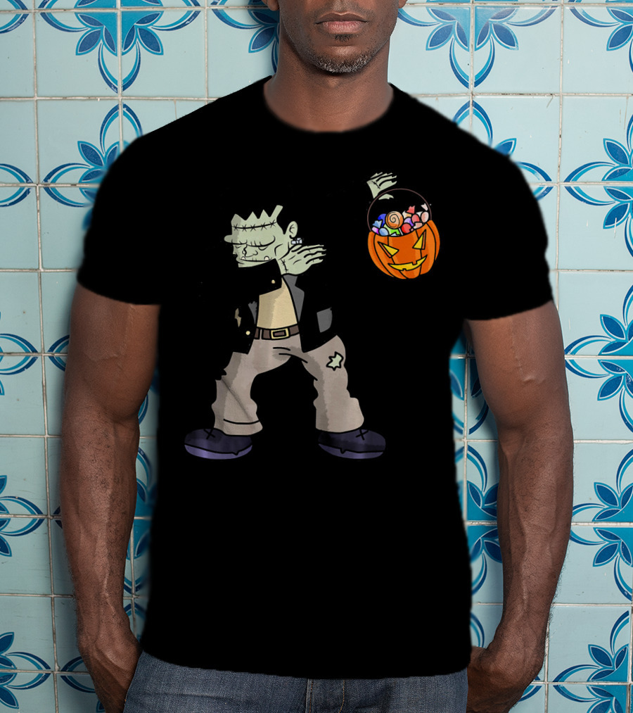 Happy Daboween Frankenstein Dab Candy Bucket T-Shirt