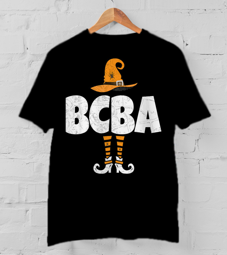 BCBA Witch Hat And Striped Socks Halloween T-Shirt