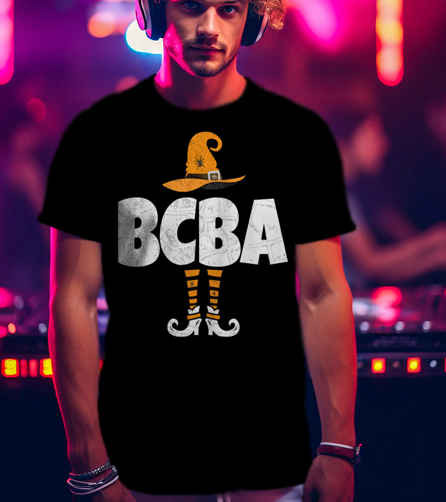 BCBA Witch Hat And Striped Socks Halloween T-Shirt