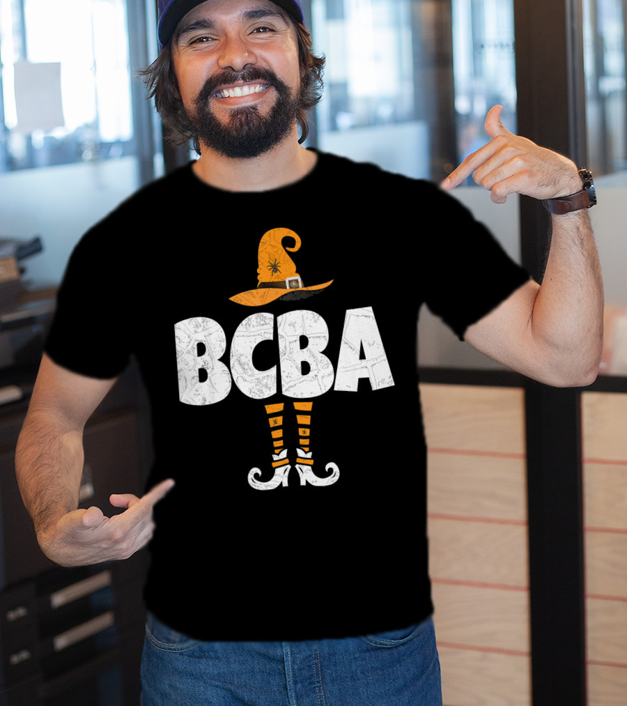BCBA Witch Hat And Striped Socks Halloween T-Shirt