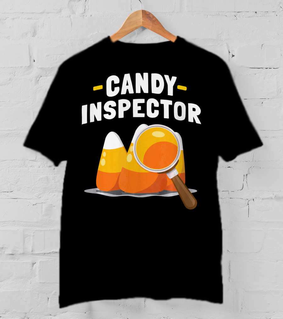 Candy Inspector Halloween Trick Or Treating Candy Corn T-Shirt