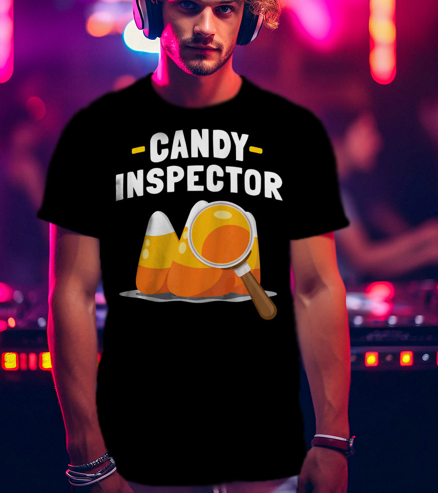 Candy Inspector Halloween Trick Or Treating Candy Corn T-Shirt