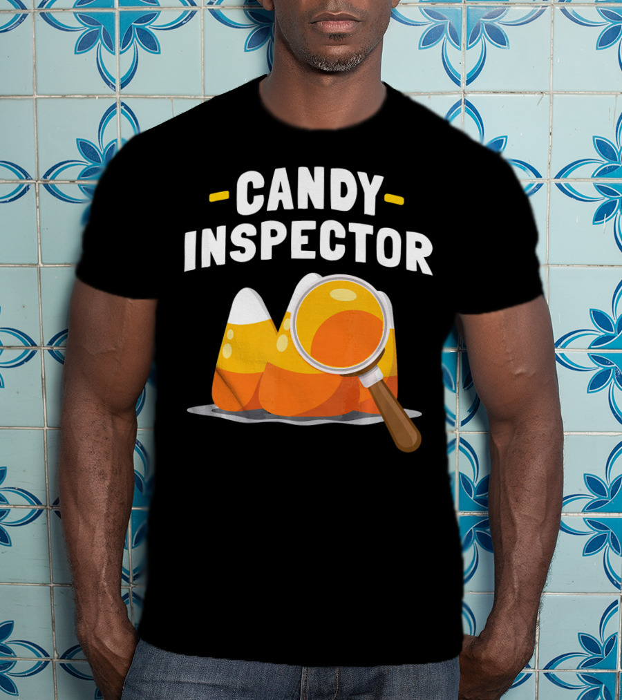 Candy Inspector Halloween Trick Or Treating Candy Corn T-Shirt