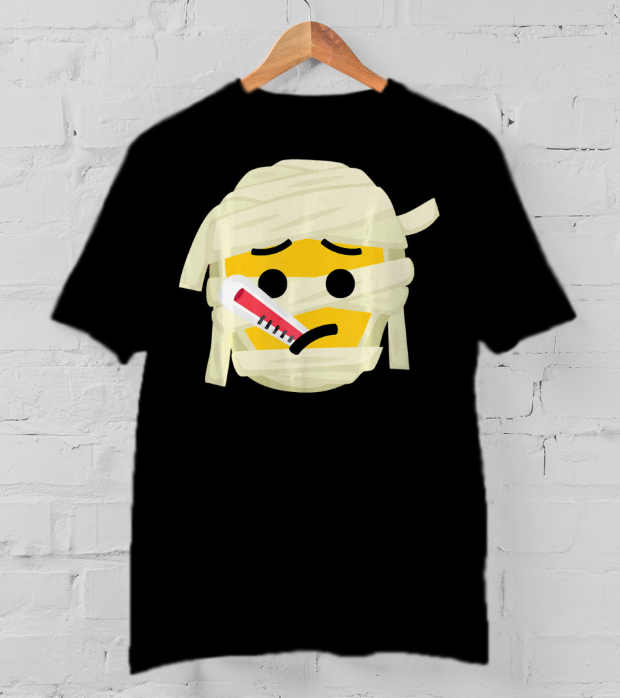 Mummy Emoji Feeling Sick With Thermometer Fever Face T-Shirt