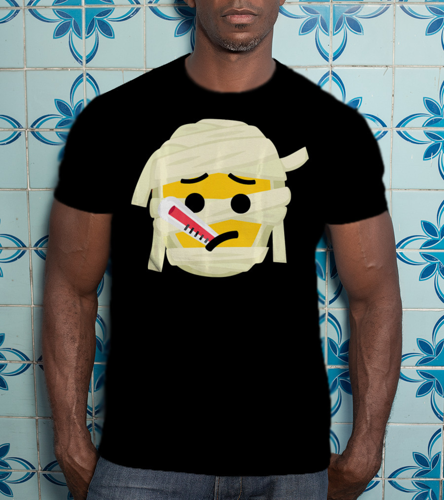 Mummy Emoji Feeling Sick With Thermometer Fever Face T-Shirt