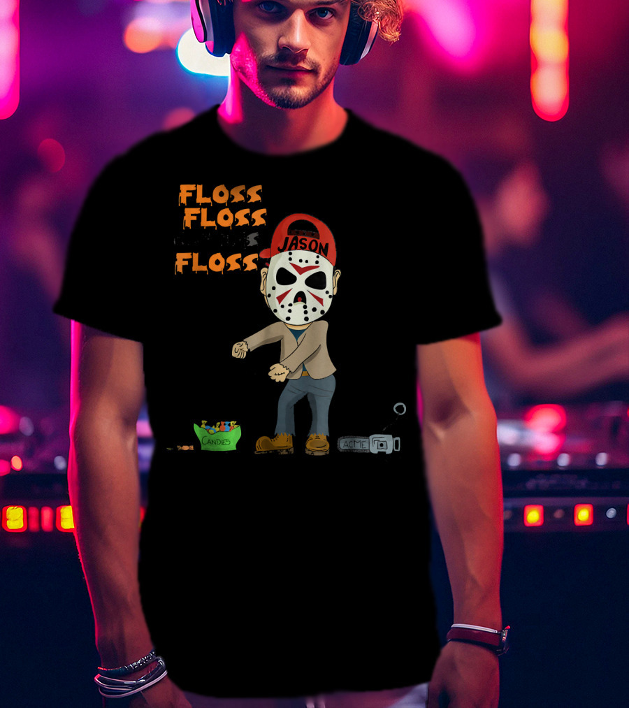 Floss Floss Floss Jason Mask Halloween Dance With Candy And Trap T-Shirt