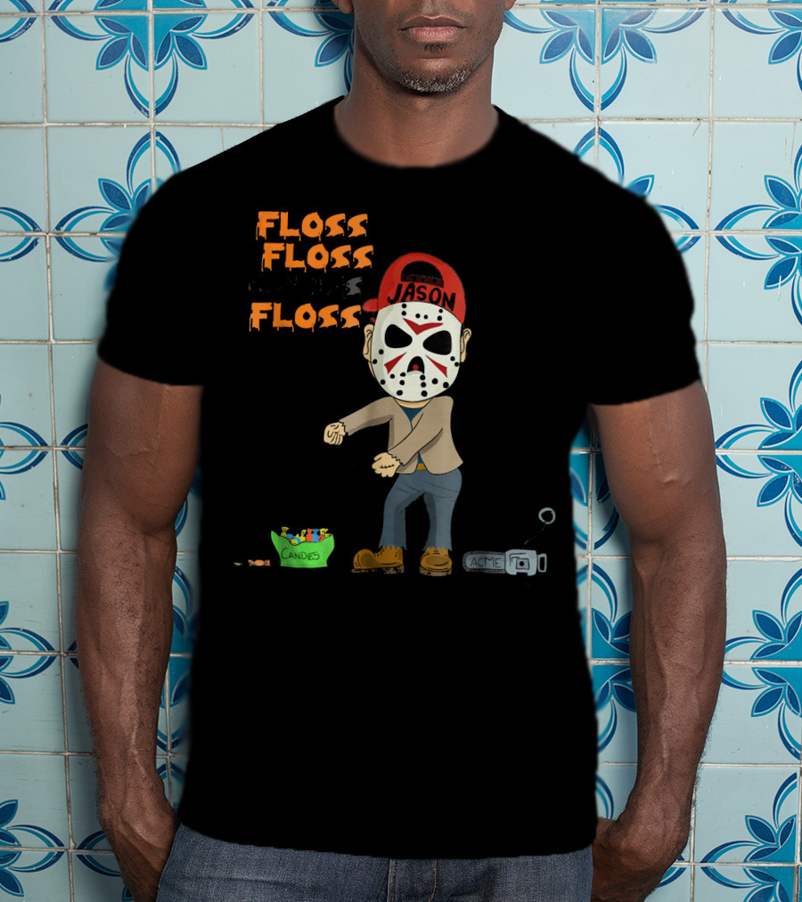 Floss Floss Floss Jason Mask Halloween Dance With Candy And Trap T-Shirt