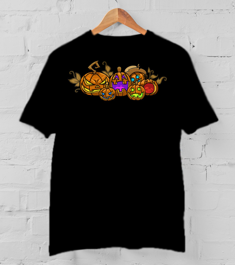 Kids Halloween Pumpkin Faces Creations T-Shirt