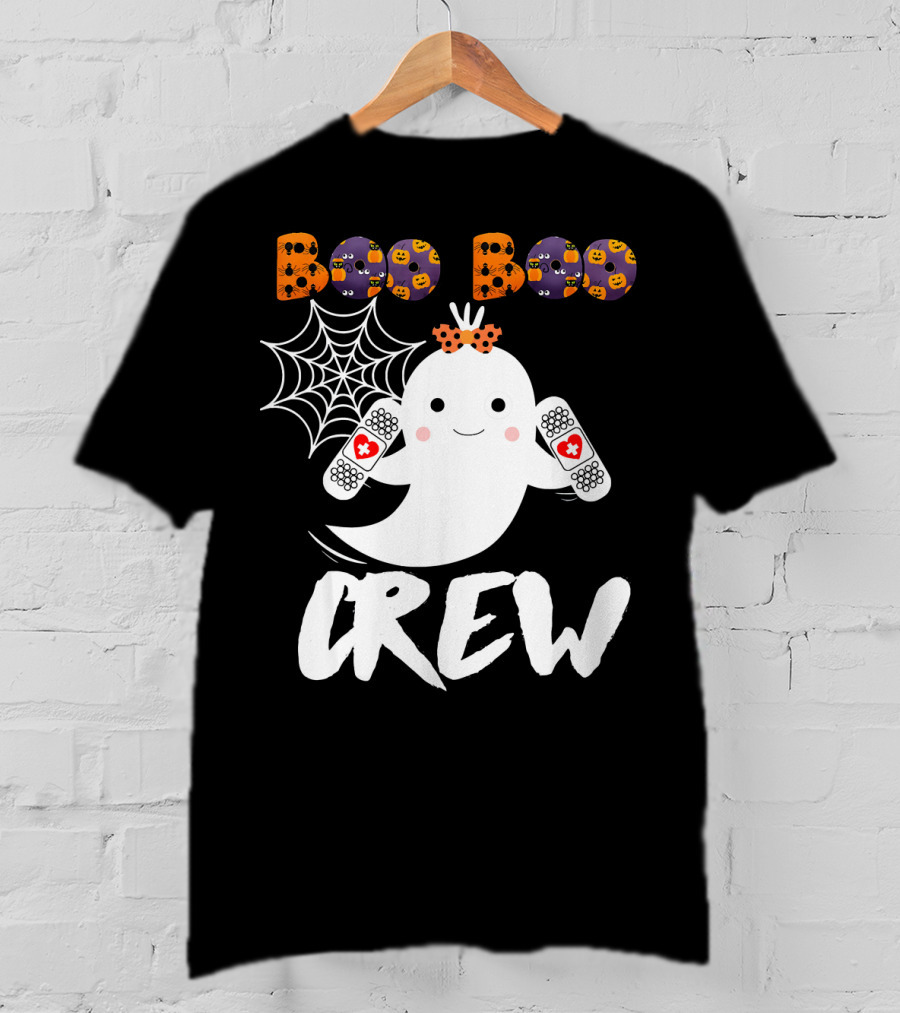 Boo Boo Crew Ghost With Bandages And Spider Web T-Shirt