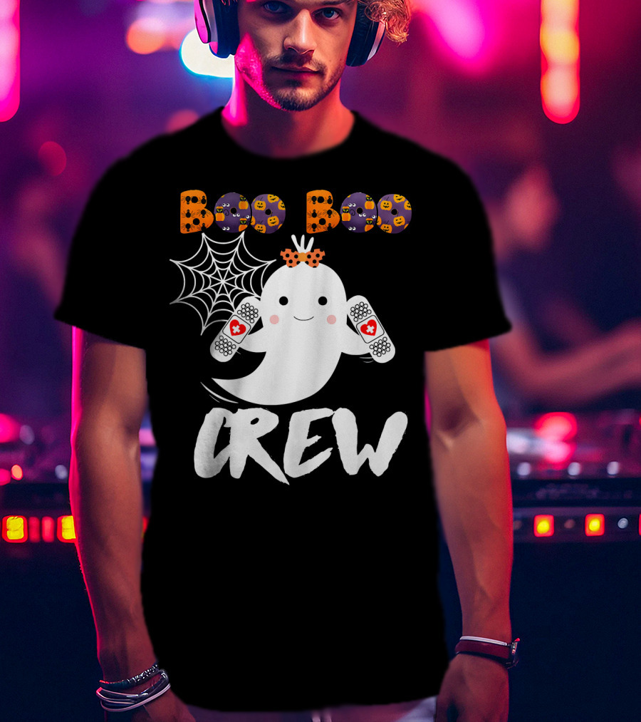 Boo Boo Crew Ghost With Bandages And Spider Web T-Shirt