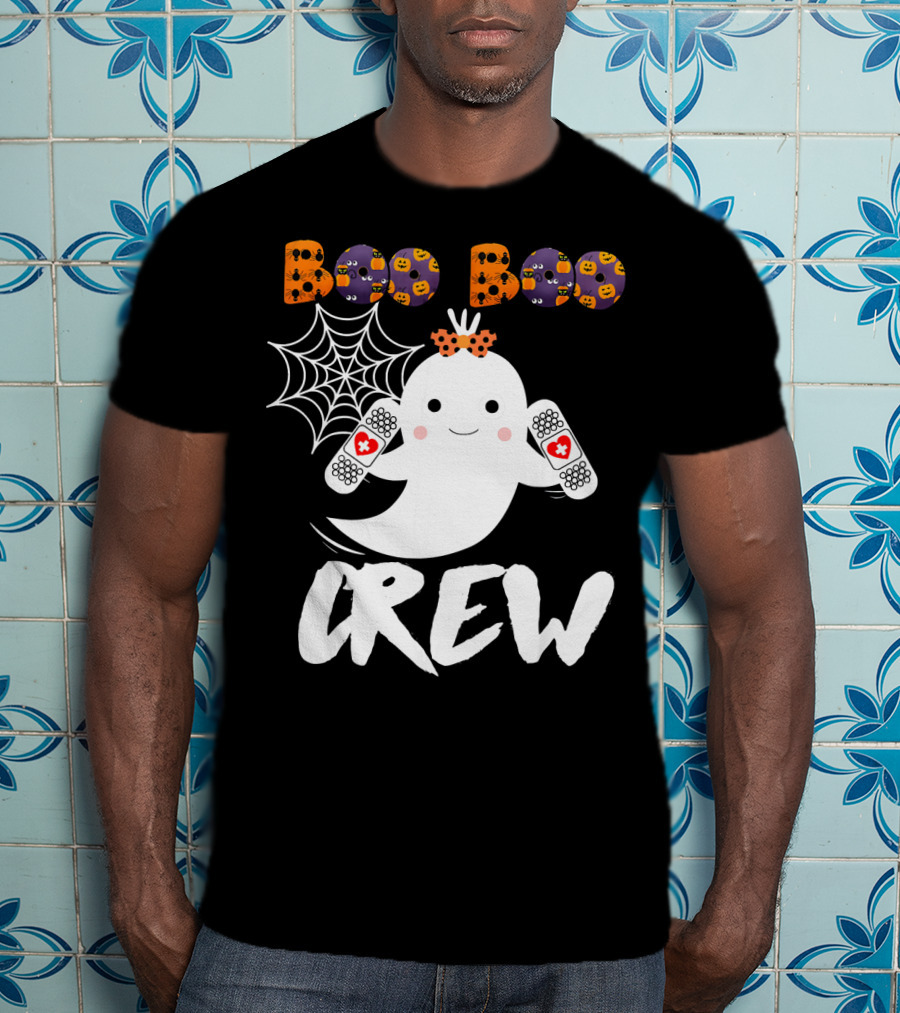 Boo Boo Crew Ghost With Bandages And Spider Web T-Shirt