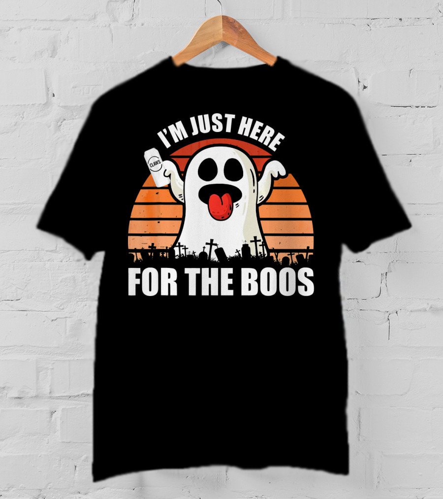 I'm Just Here For The Boos Ghost Halloween Pun Claws T-Shirt