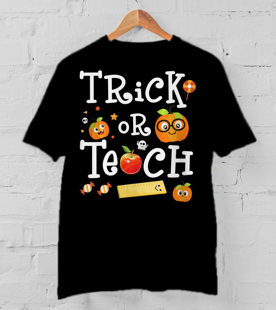 Trick Or Teach Scary Pumpkin Student Halloween T-Shirt
