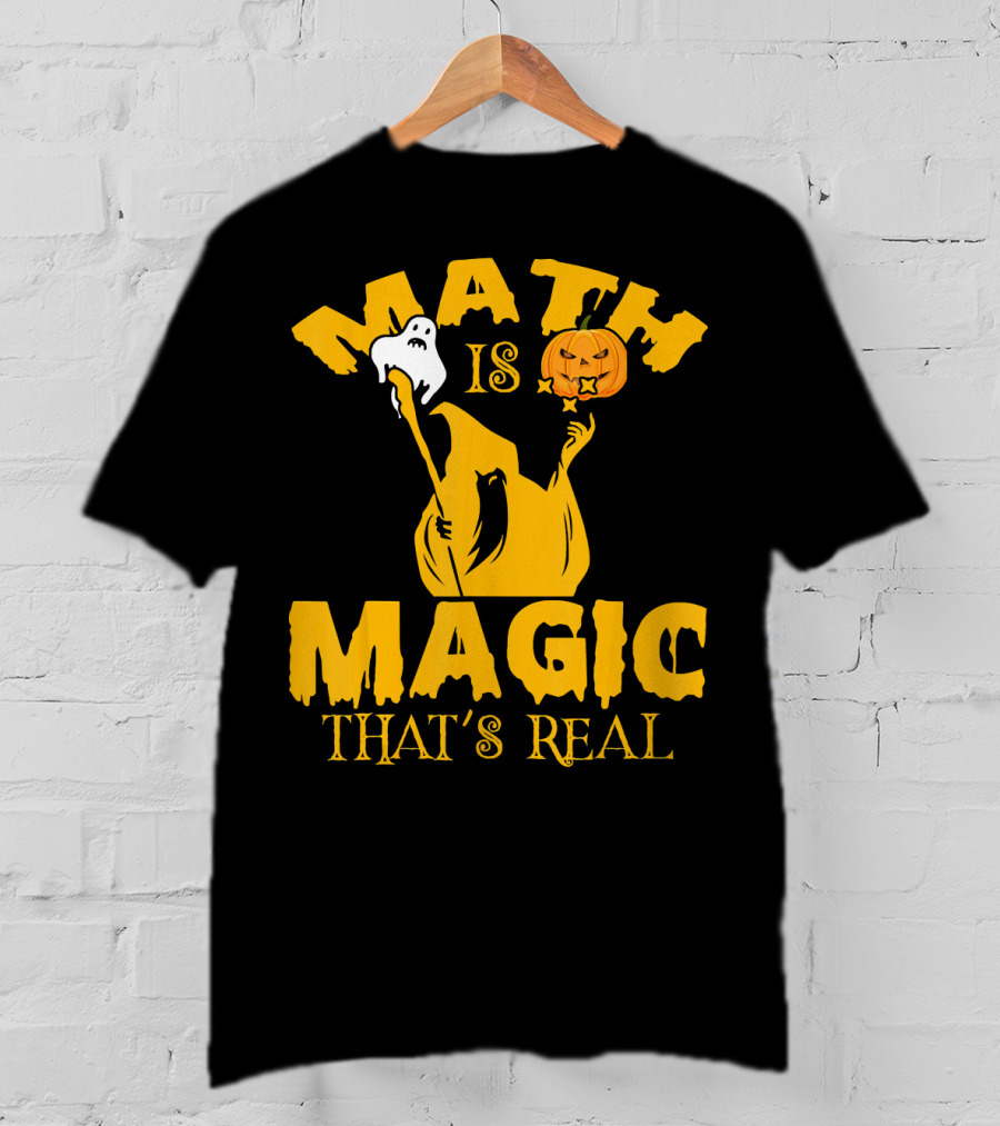 Math Is Magic That's Real Halloween Teacher Ghost Pumpkin T-Shirt