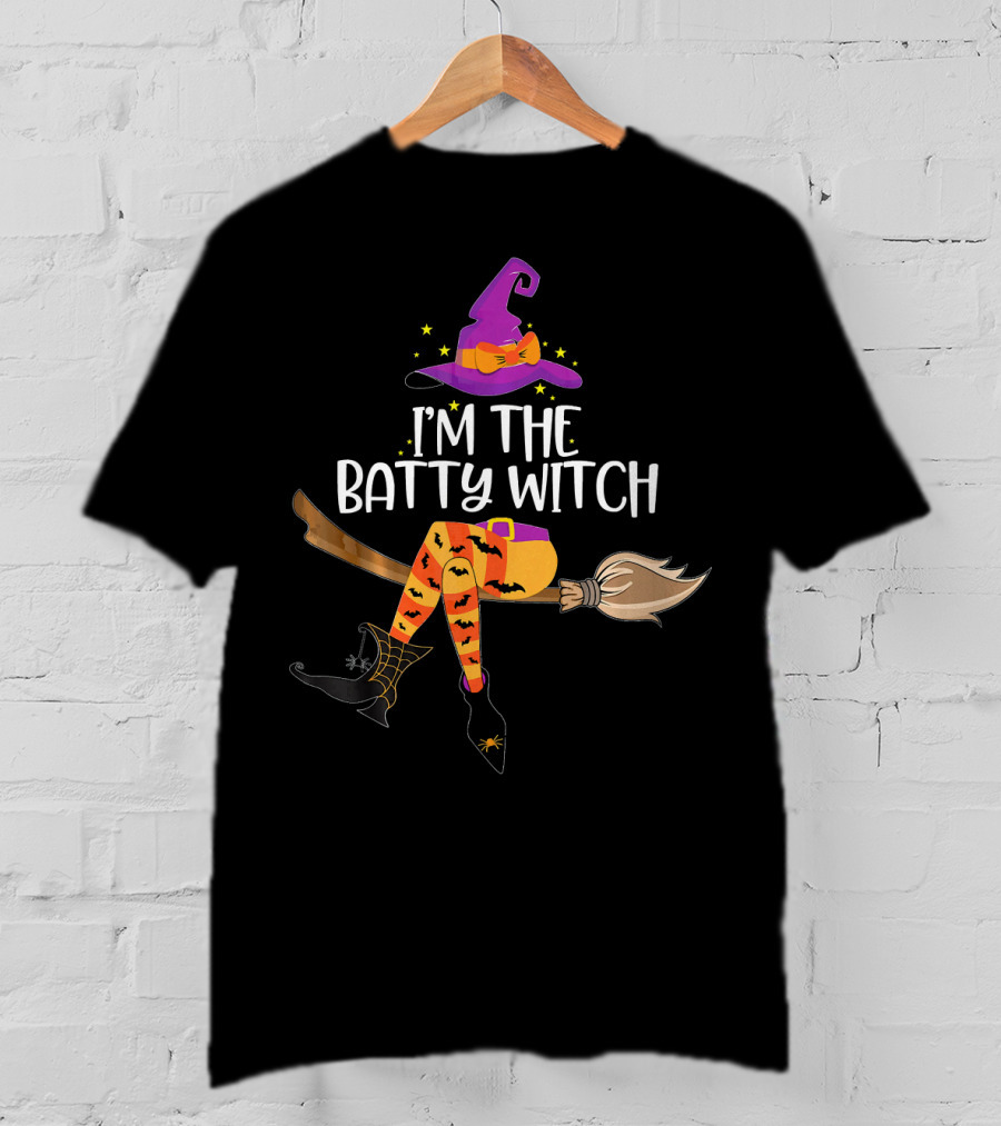 I'm The Batty Witch Halloween Broomstick Costume T-Shirt