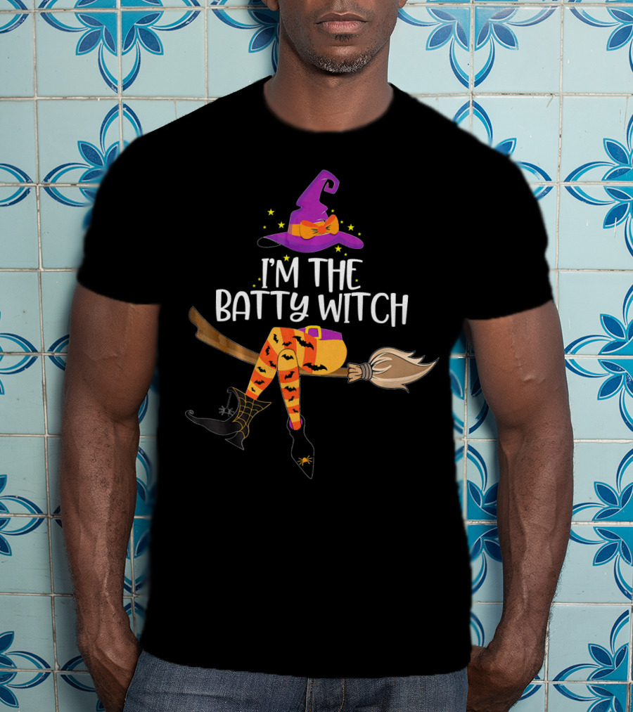 I'm The Batty Witch Halloween Broomstick Costume T-Shirt