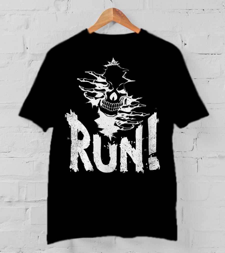RUN Wicked Halloween Skeleton Skull Evil T-Shirt