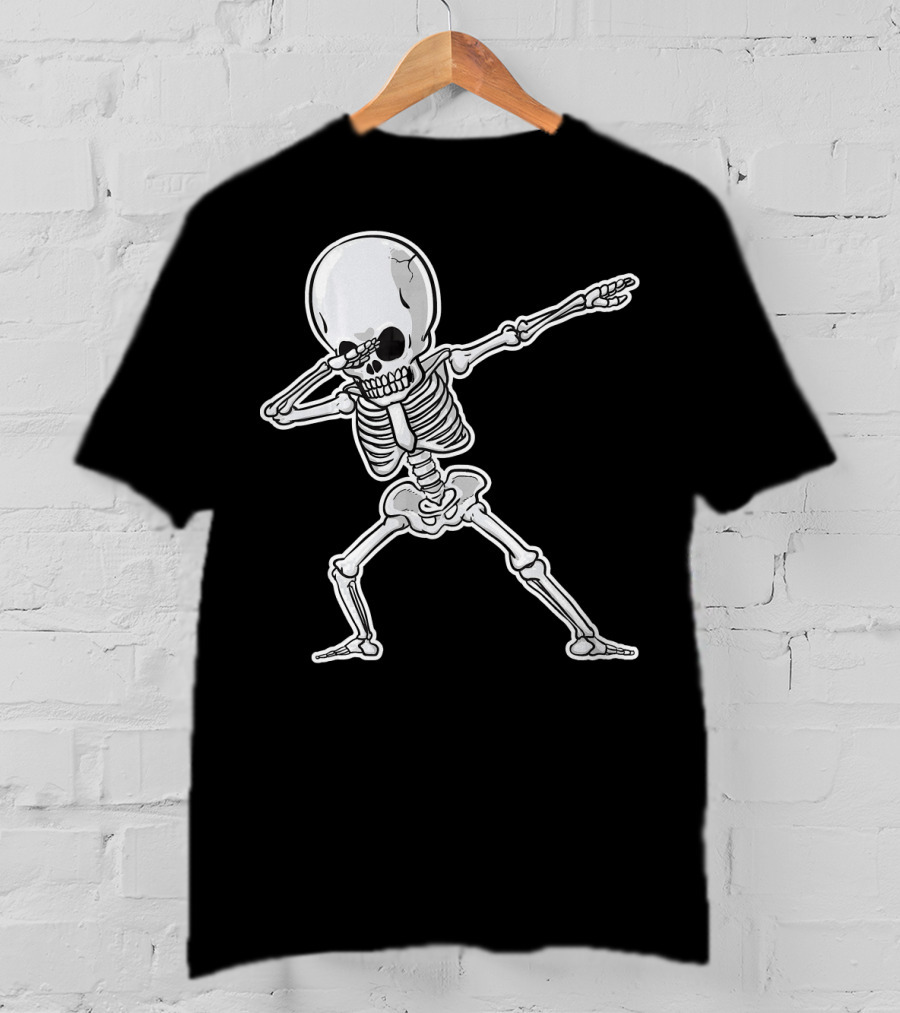Dabbing Skeleton Dance Halloween Party Vibe T-Shirt