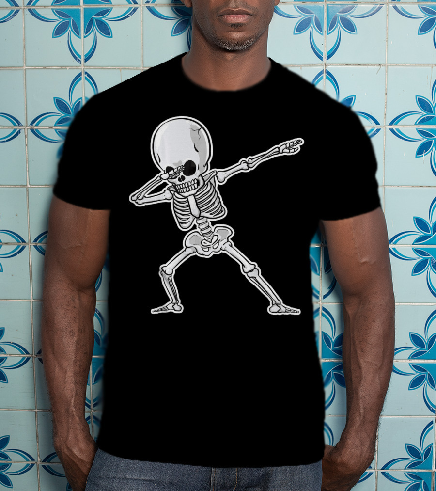 Dabbing Skeleton Dance Halloween Party Vibe T-Shirt