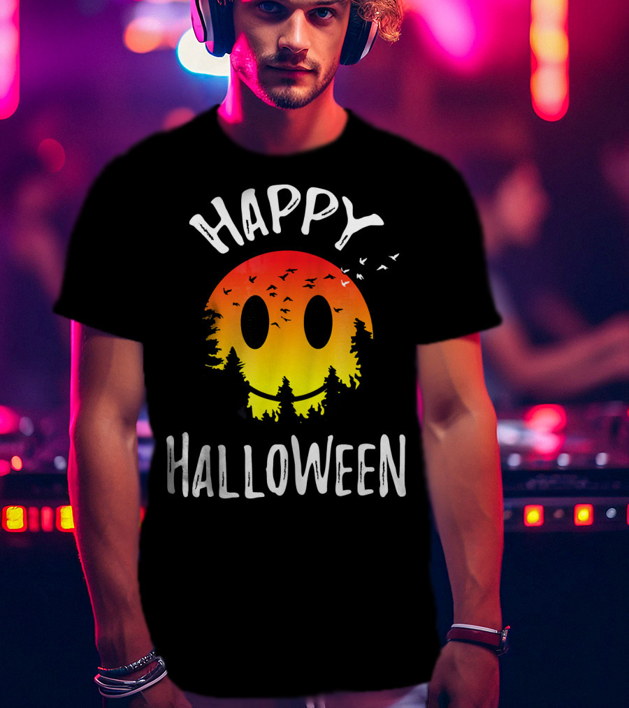 Happy Halloween Spooky Camp Sunset T-Shirt
