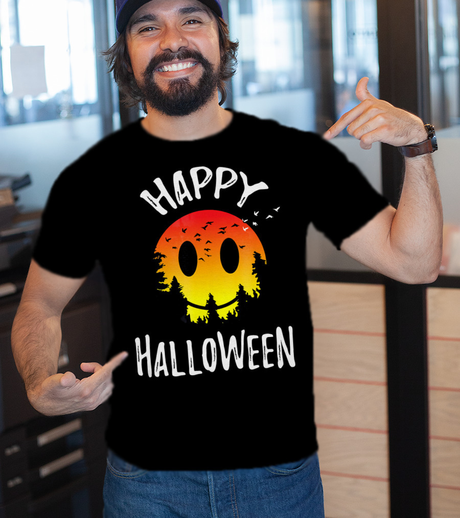 Happy Halloween Spooky Camp Sunset T-Shirt
