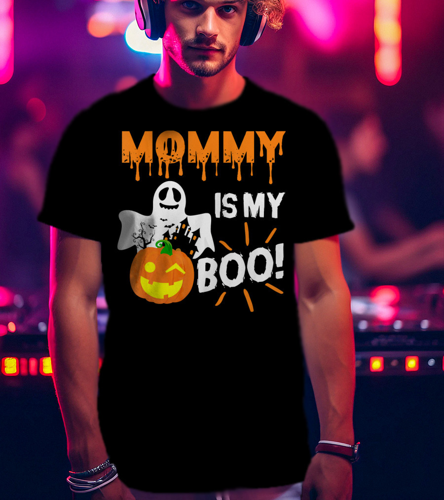 MOMMY IS MY BOO Ghost Pumpkin Halloween T-Shirt