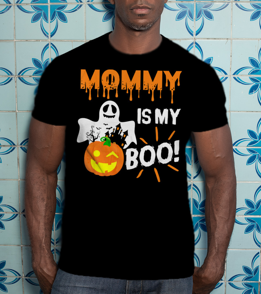 MOMMY IS MY BOO Ghost Pumpkin Halloween T-Shirt