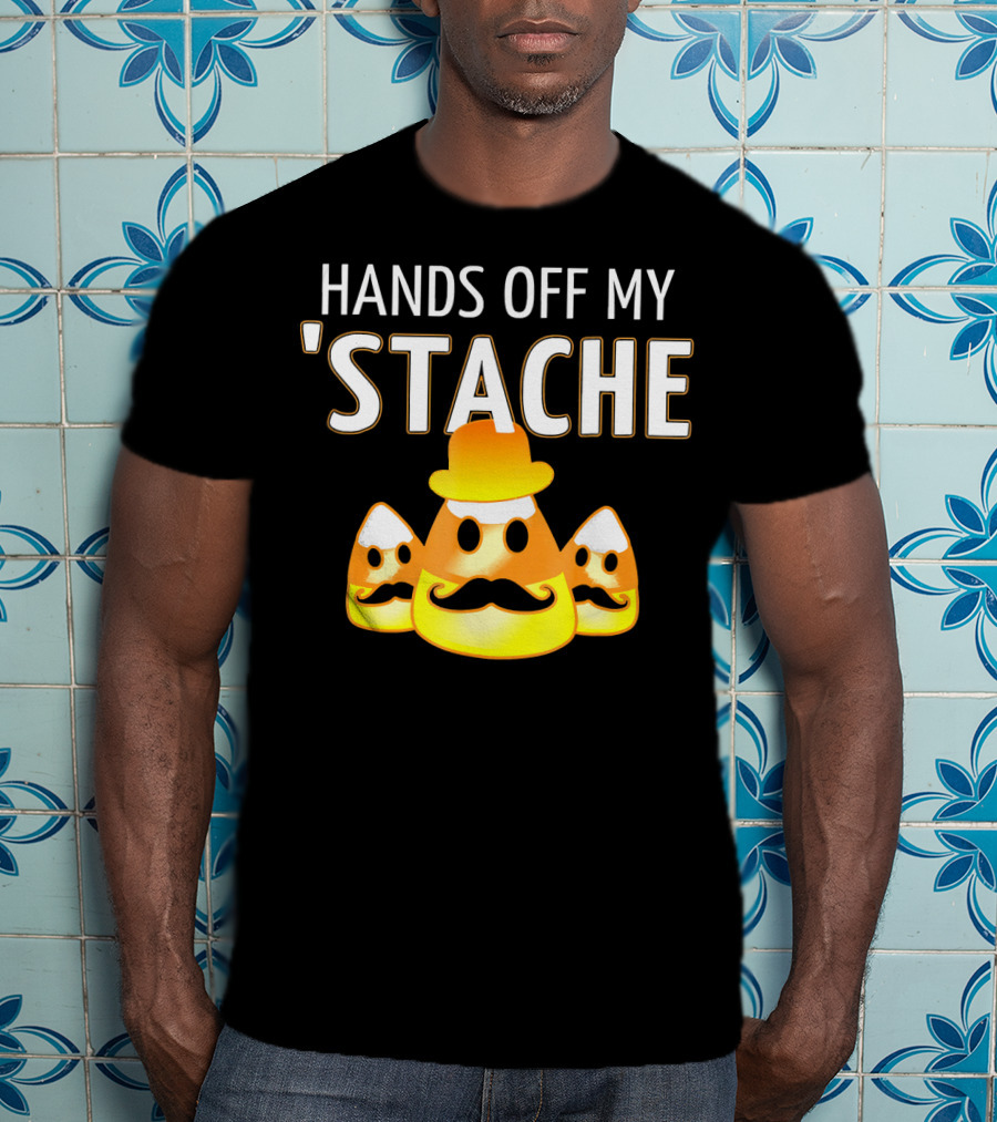 HANDS OFF MY STACHE Candy Corn Moustache Trio T-Shirt