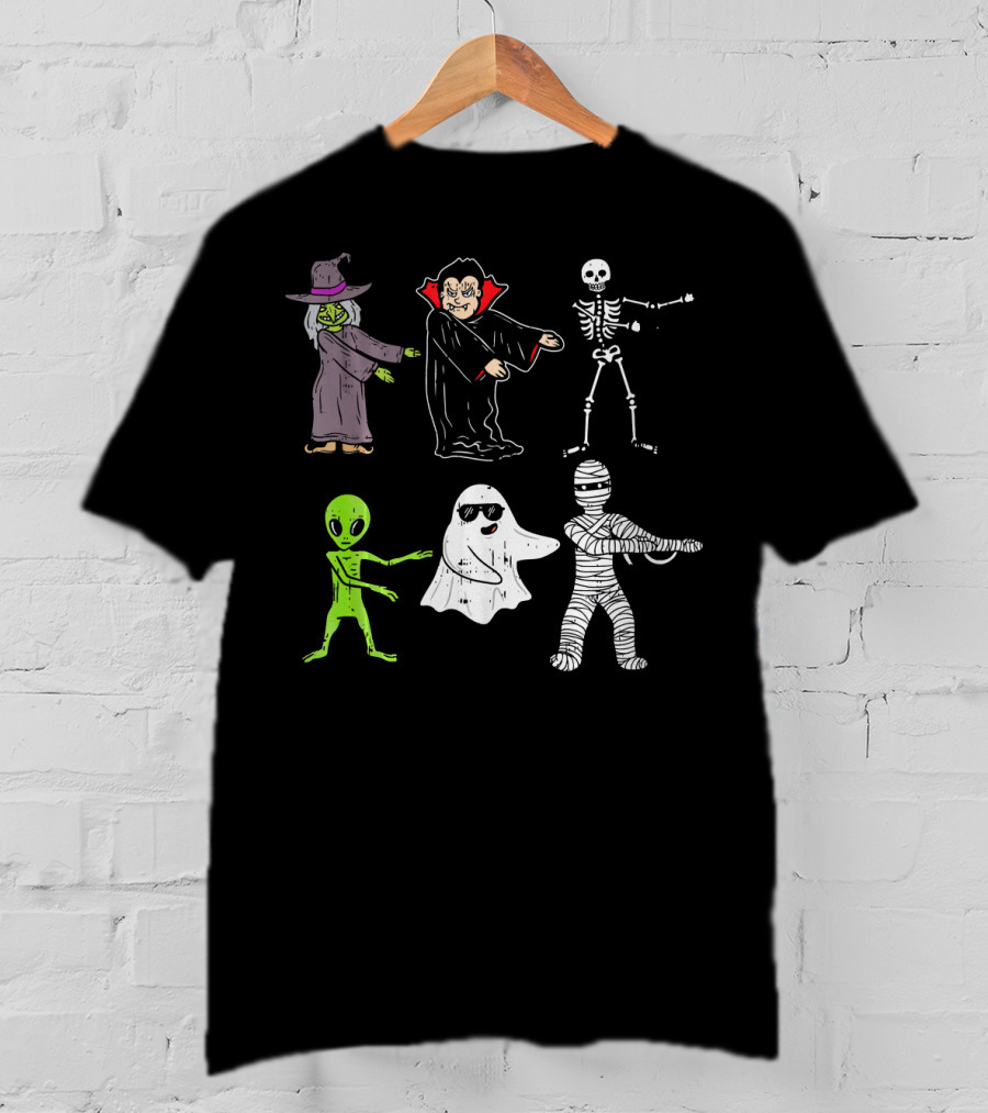 Witch Vampire Skeleton Ghost Alien Mummy Flossing Dance T-Shirt