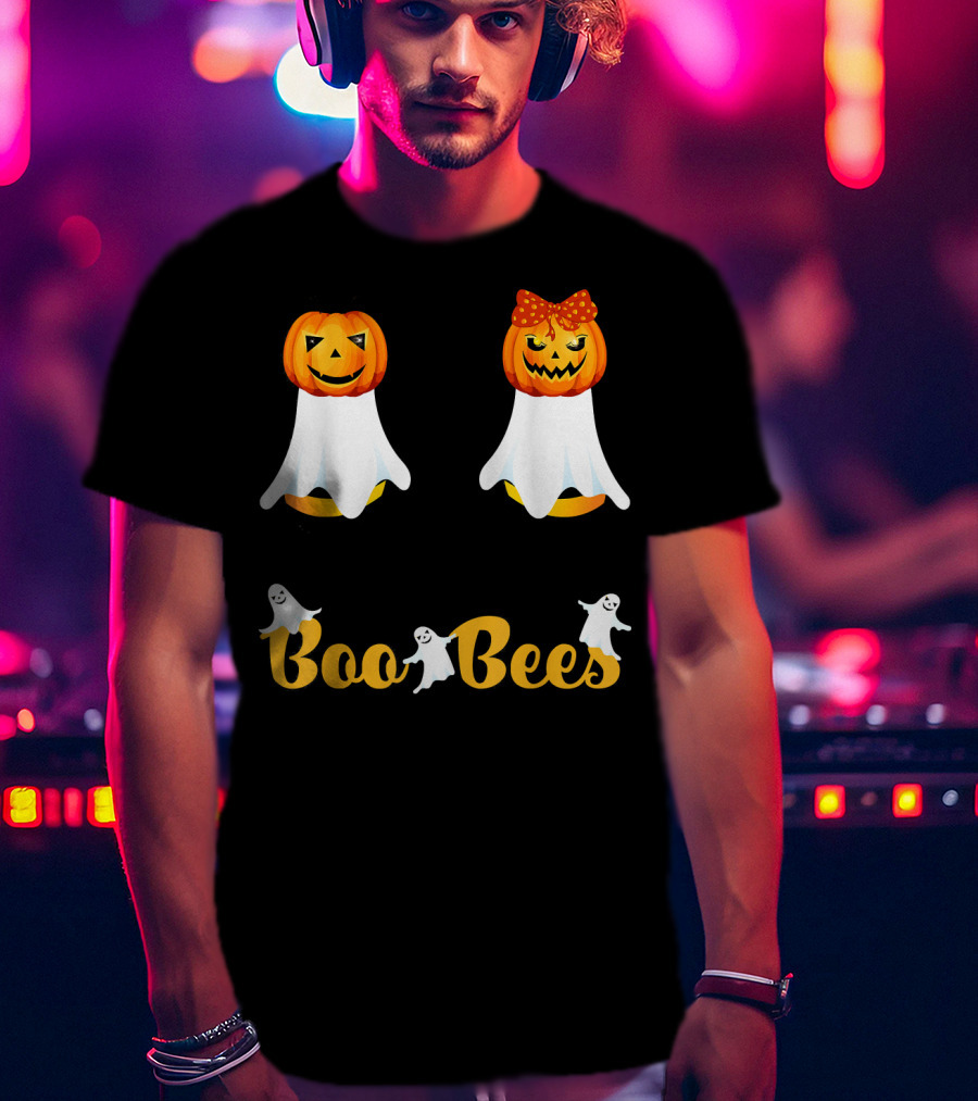 Boo Bees Couples Halloween Costume With Pumpkin Ghosts Scary T-Shirt