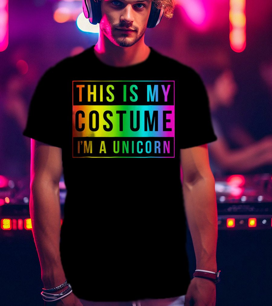 This Is My Costume I'm A Unicorn Halloween Easy Fun T-Shirt