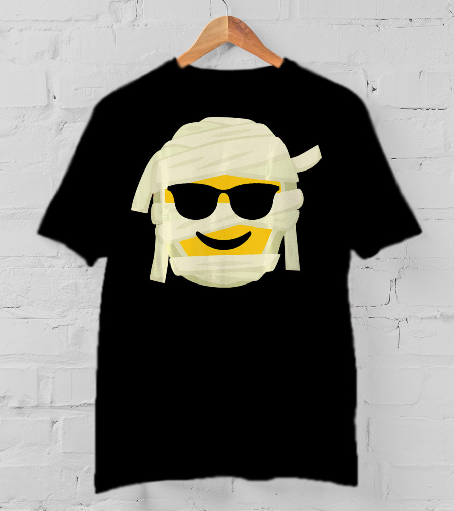 Mummy Emoji Wrapped In Bandages With Cool Shades T-Shirt