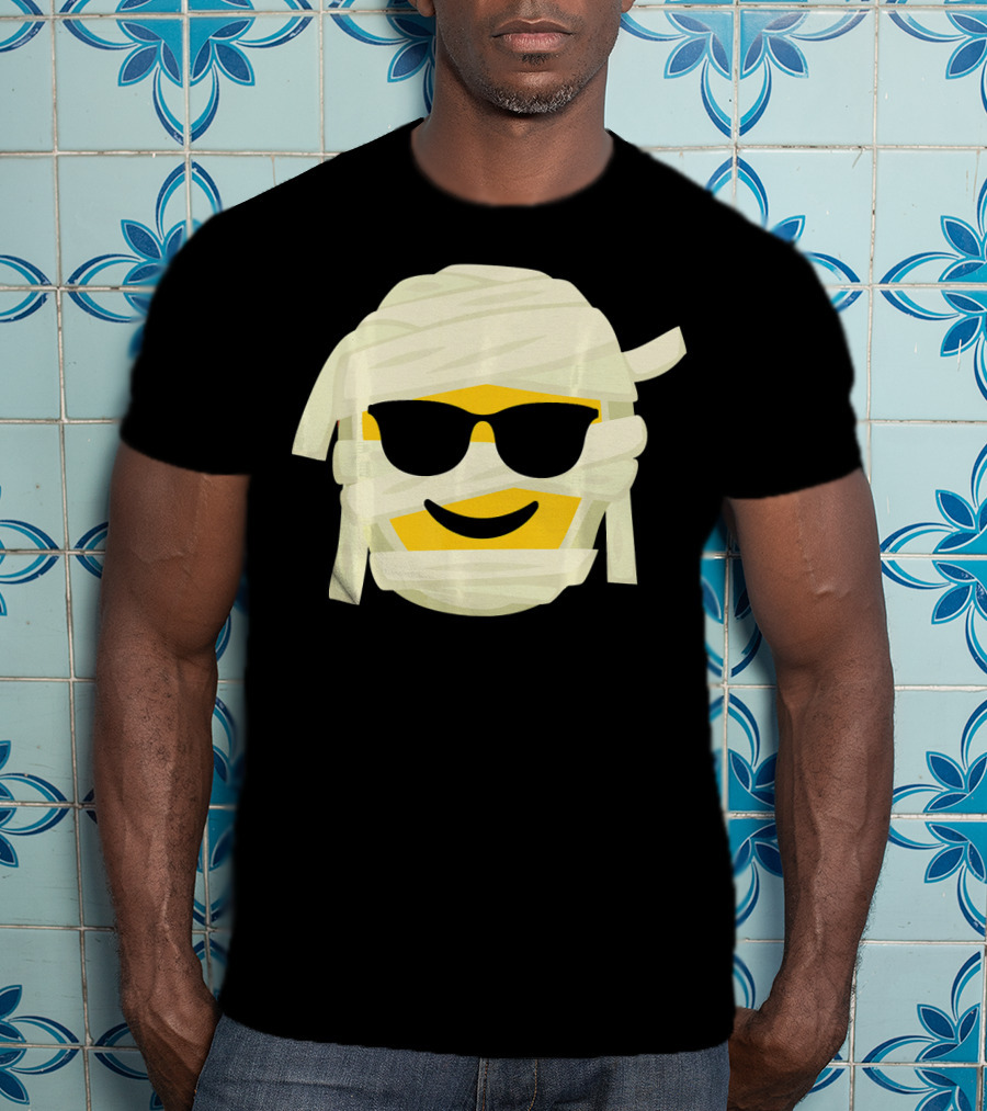 Mummy Emoji Wrapped In Bandages With Cool Shades T-Shirt