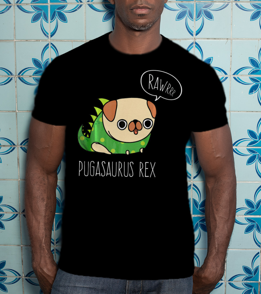 Pugasaurus Rex Rawrrr Pug Halloween Dog Costume T-Shirt