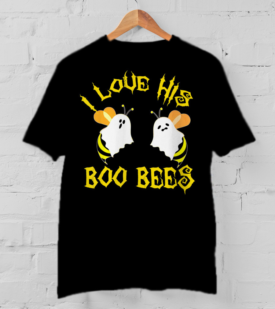 I Love His Boo Bees Ghost Bees Halloween Humor T-Shirt