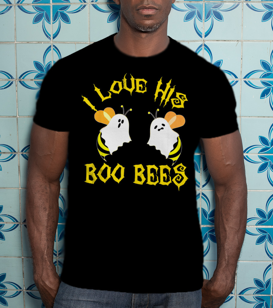 I Love His Boo Bees Ghost Bees Halloween Humor T-Shirt