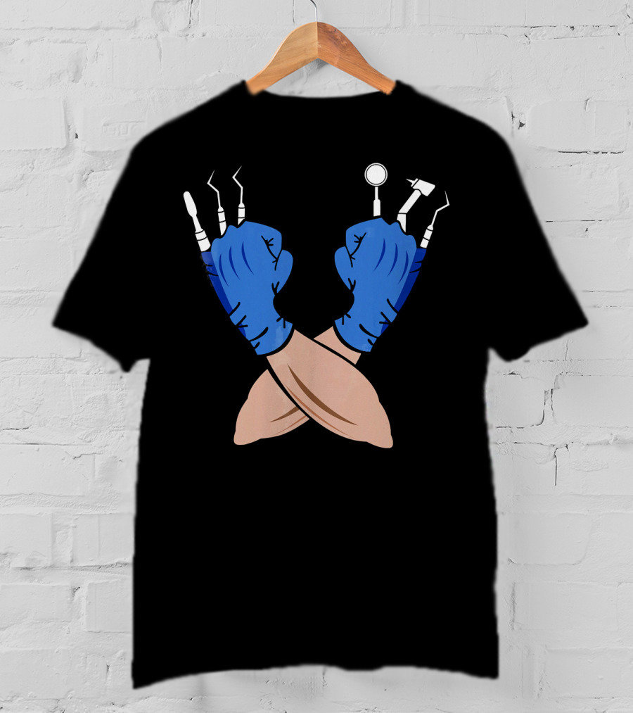 DENTIST JOB Wolve Claws With Funny Witch Dental Tools T-Shirt