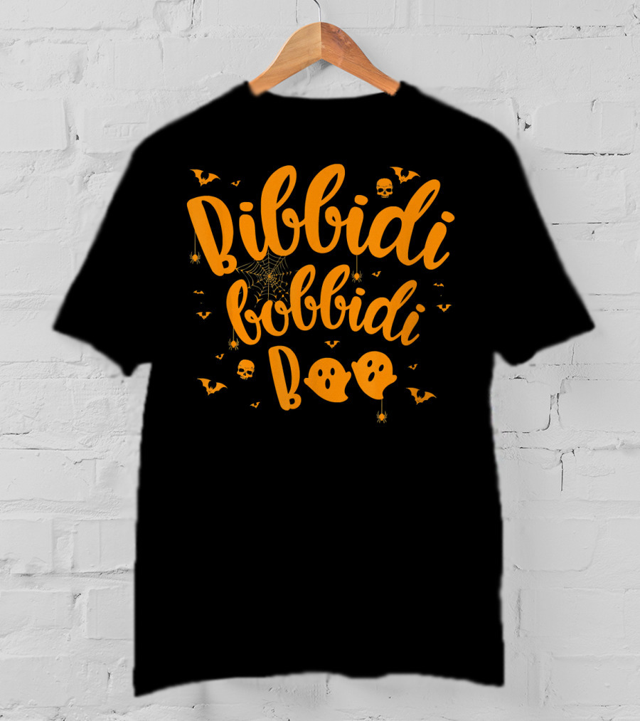 Bibbidi Bobbidi Boo Halloween Ghosts Bats Skulls Webs T-Shirt