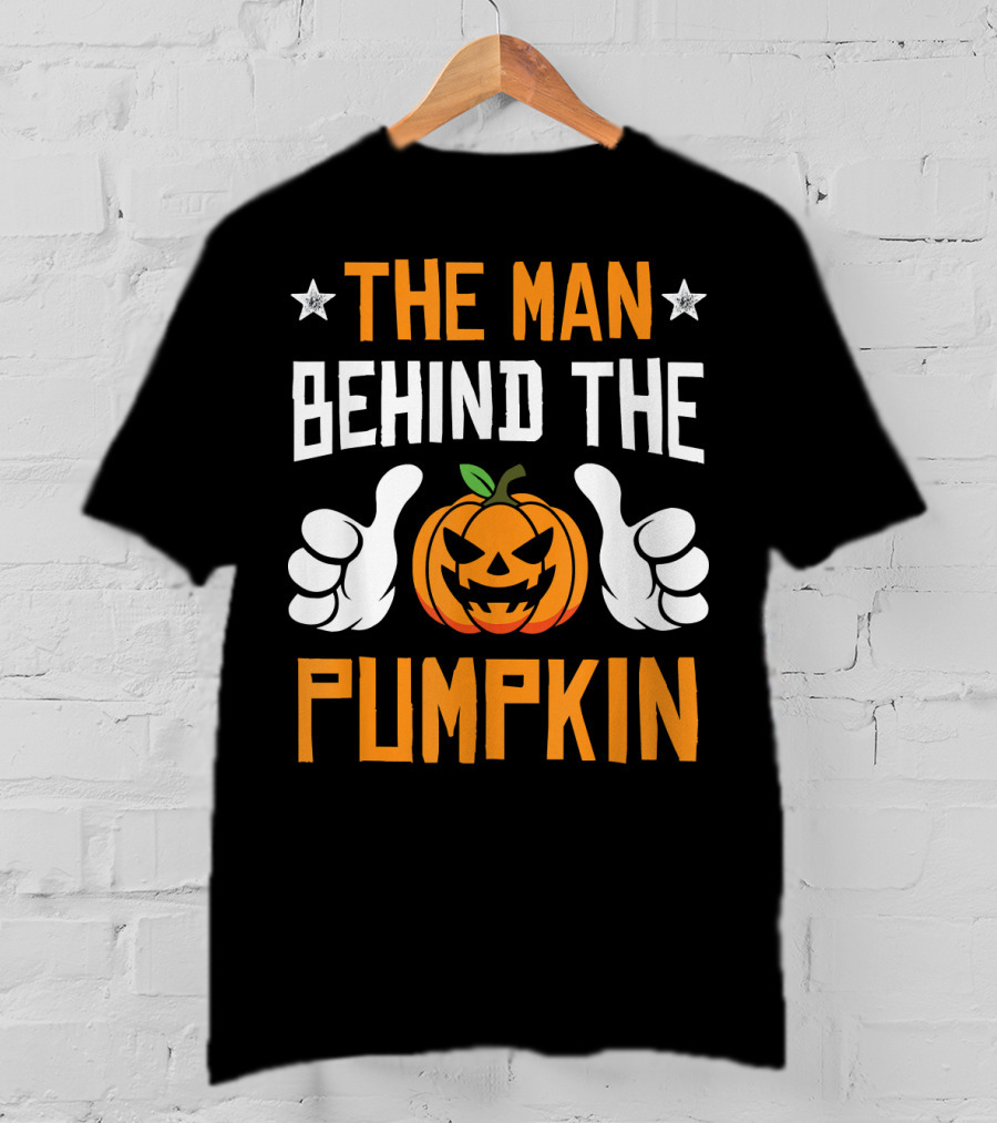 The Man Behind The Pumpkin Halloween Funny Mens T-Shirt