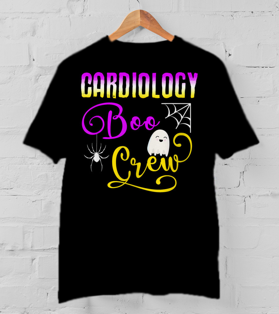 Cardiology Boo Crew Halloween Ghost Spider Web T-Shirt