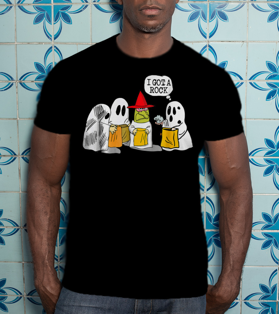 I Got A Rock Funny Trick Or Treat Ghosts And Unamused Witch Hat T-Shirt