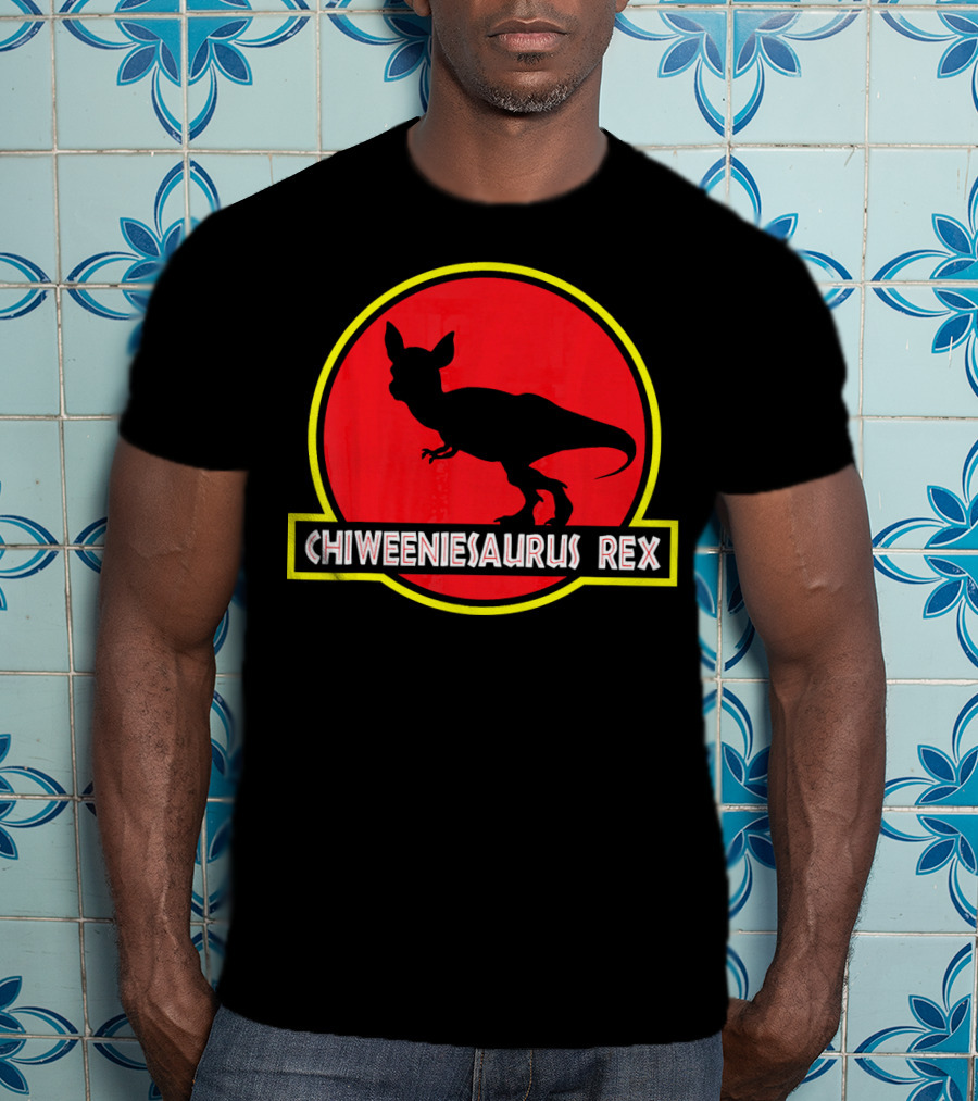 Chiweeniesaurus Rex Funny Chiweenie Jurassic Park T-Shirt