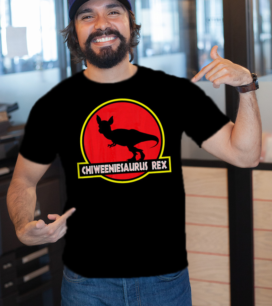 Chiweeniesaurus Rex Funny Chiweenie Jurassic Park T-Shirt