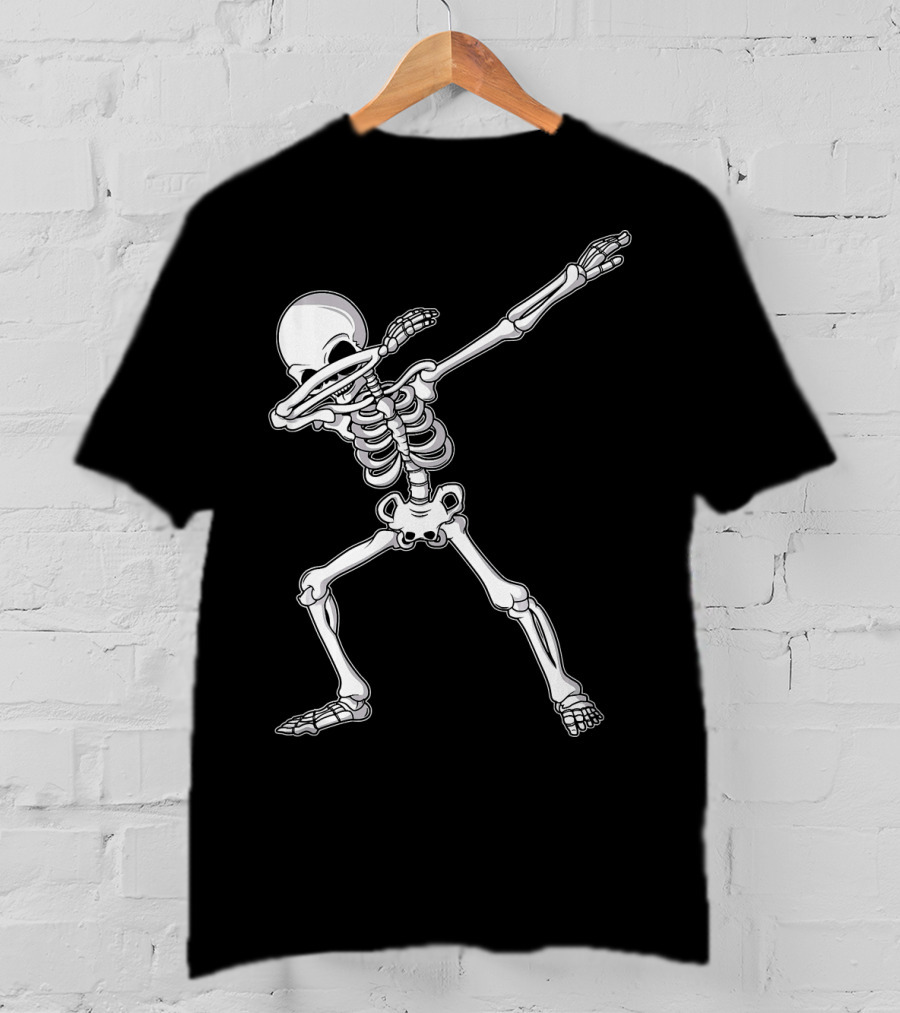 Dabbing Skeleton Kids Adult Dab Bone Dance Pose T-Shirt