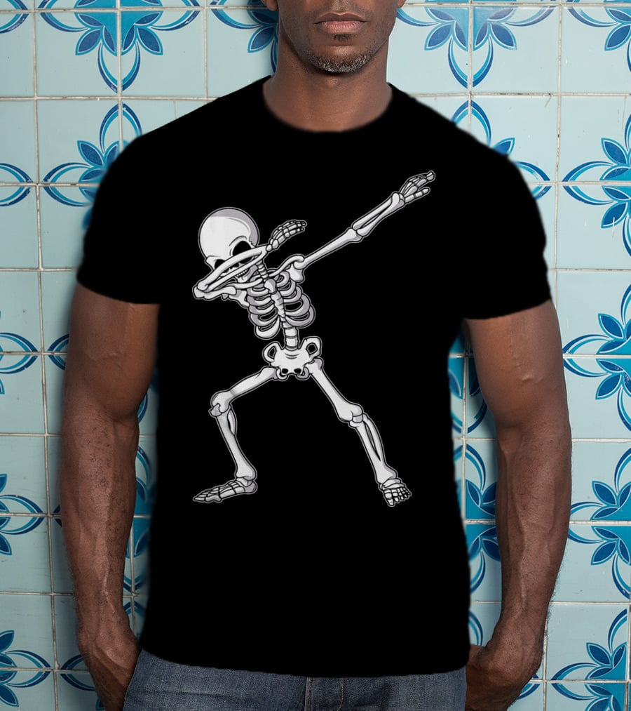 Dabbing Skeleton Kids Adult Dab Bone Dance Pose T-Shirt