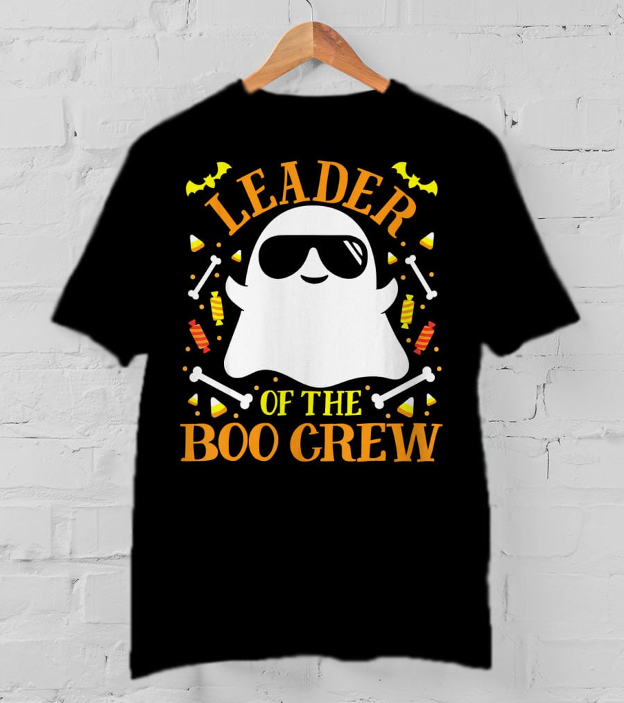 Leader Of The Boo Crew Ghost Halloween Matching Set T-Shirt