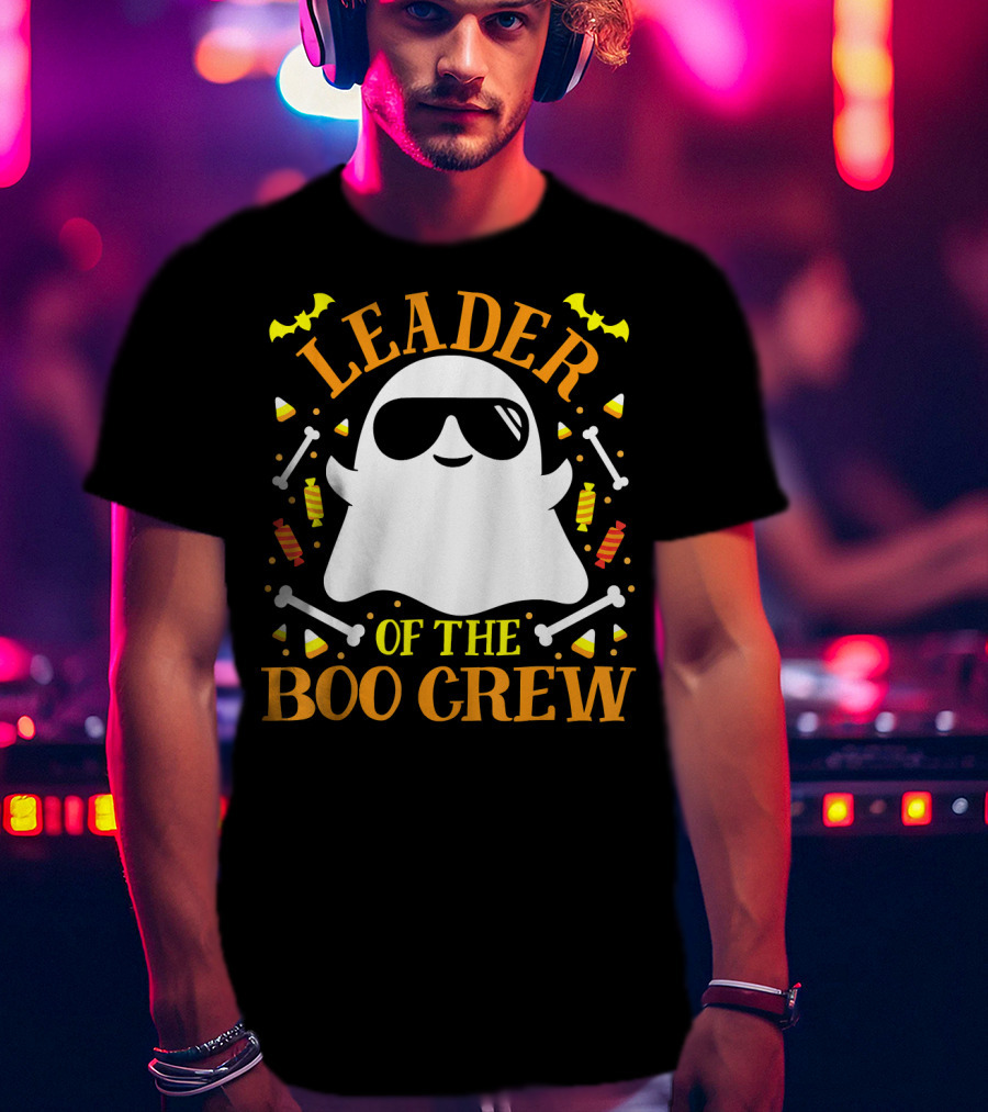 Leader Of The Boo Crew Ghost Halloween Matching Set T-Shirt